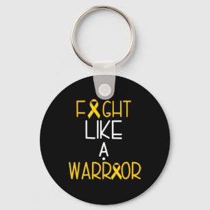 Fight Like a Warrior Childhood Cancer  Awareness T Keychain