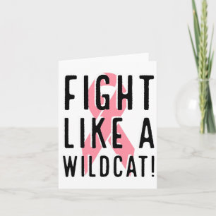 Fight Like A Wildcat Breast Cancer Awareness Pink Card
