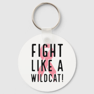 Fight Like A Wildcat Breast Cancer Awareness Pink Keychain