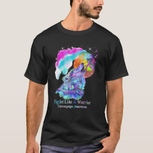 Fight Like A Wolf Purple Ribbon Fibro Fibromyalgia T-Shirt