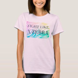 fight like a zebra rainbow tee
