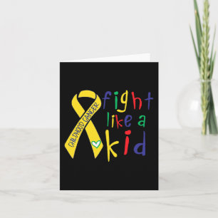 Fight Like Kid Gold Ribbon Childhood Cancer Awaren Card