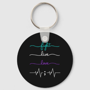 Fight, Live, Love Suicide Awareness Keychain