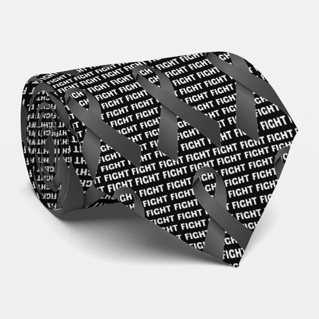 Fight Melanoma Cancer Black Ribbon Tie (Rolled)