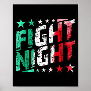 Fight Night Boxing Mma Fan Themed  Poster