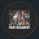 Fight Oligarchy Bernie Sanders And Aoc Freedom Us  Classic Round Sticker<br><div class="desc">Fight Oligarchy Bernie Sanders And Aoc Freedom Us Anti Trump</div>