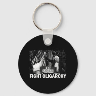 Fight Oligarchy Bernie Sanders And Aoc Freedom Us  Keychain