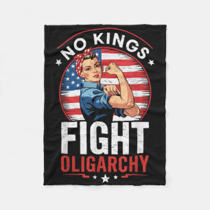 Fight Oligarchy Protest Sign Democracy No Kings In Fleece Blanket