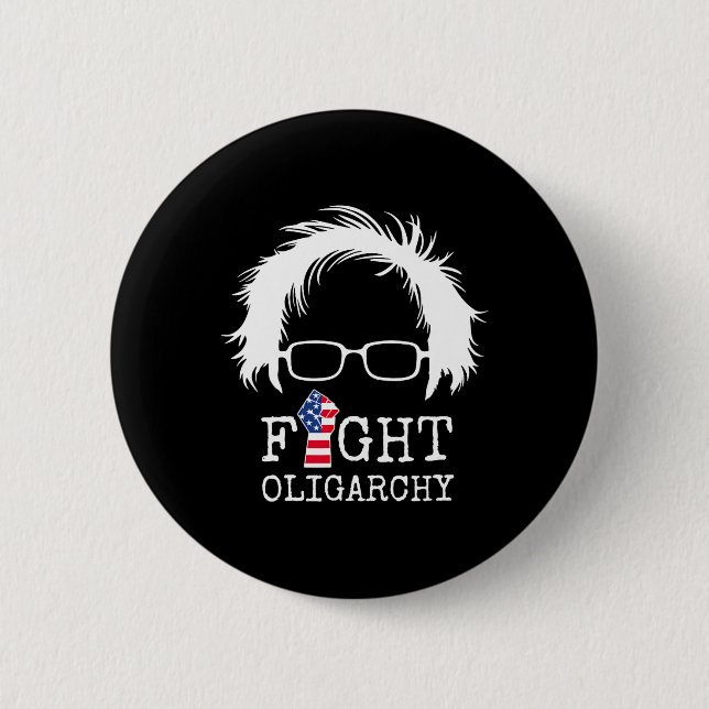 Fight Oligarchy Sanders And Aoc Freedom Us Anti Tr 2 Inch Round Button (Front)