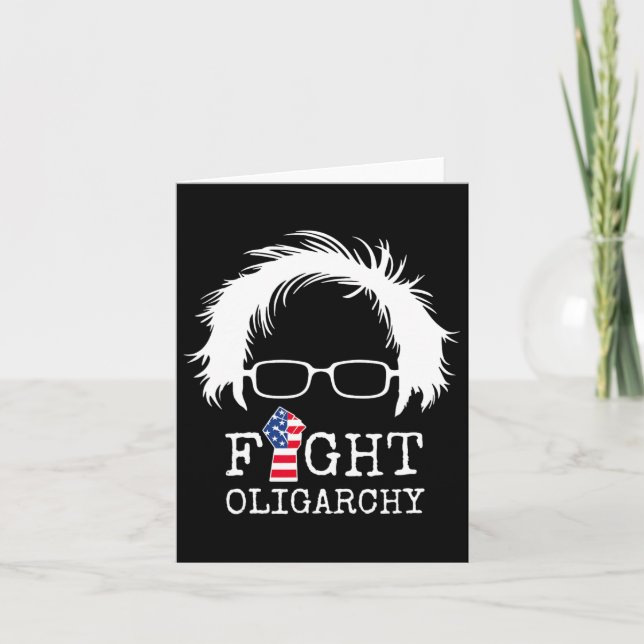 Fight Oligarchy Sanders And Aoc Freedom Us Anti Tr Card (Front)