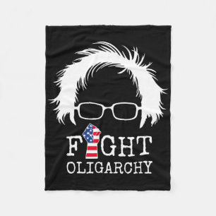 Fight Oligarchy Sanders And Aoc Freedom Us Anti Tr Fleece Blanket