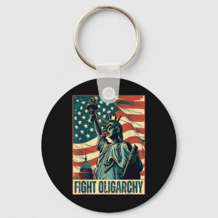 Fight Oligarchy - Stand Against Corporate Greed Ac Keychain