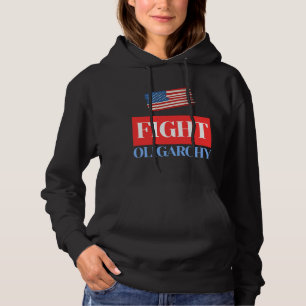 Fight Oligarchy – Vintage American Flag Hoodie