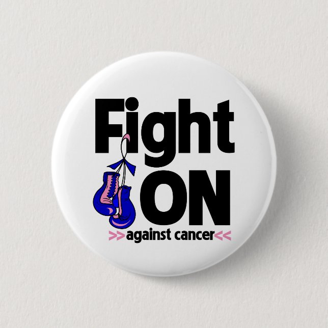 Fight On Against Male Breast Cancer 2 Inch Round Button (Front)