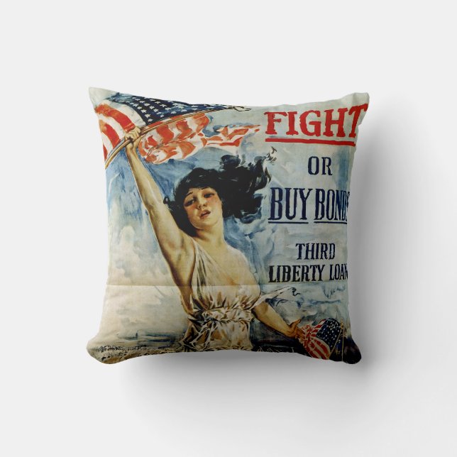 Fight or Buy Bonds Throw Pillow (Front)