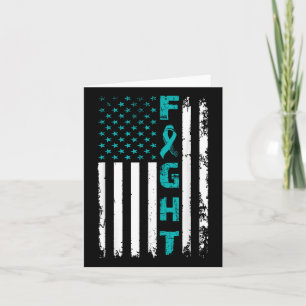 Fight Ovarian Cancer American Flag Awareness Survi Card