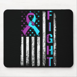 Fight prevention awareness american flag ribbon mouse pad