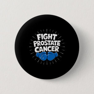 Fight Prostate Cancer Blue Ribbon Boxing Prostate 2 Inch Round Button