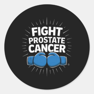Fight Prostate Cancer Boxing Gloves Impact Fight A Classic Round Sticker