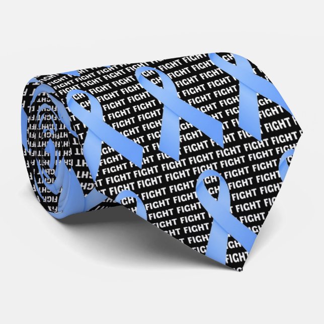 Fight Prostate Cancer Light Blue Ribbon Tie (Rolled)