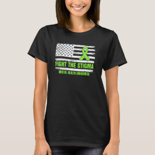 Fight Stigma Mental Health Awareness Month Usa Fla T-Shirt