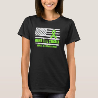 Fight Stigma Mental Health Awareness Month Usa Fla T-Shirt