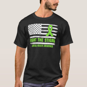 Fight Stigma Mental Health Awareness Month Usa Fla T-Shirt