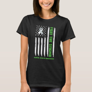 Fight Stigma Ribbon Mental Health Awareness Month T-Shirt