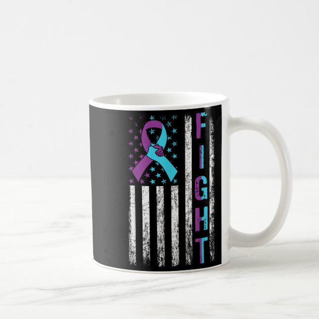 Fight Suicide Prevention Awareness American Flag R Coffee Mug (Right)