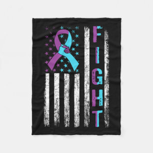 Fight Suicide Prevention Awareness American Flag R Fleece Blanket