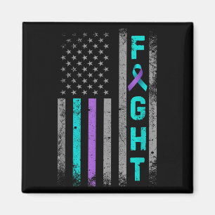 Fight Suicide Prevention Awareness Us American Fla Magnet