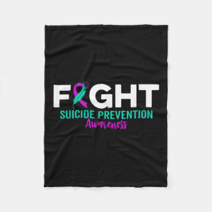 Fight Suicide Prevention Ribbon Depression Suicide Fleece Blanket