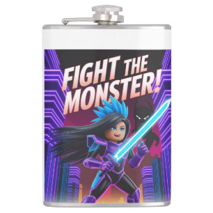 Fight the monster  hip flask