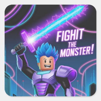 Fight the monster square sticker