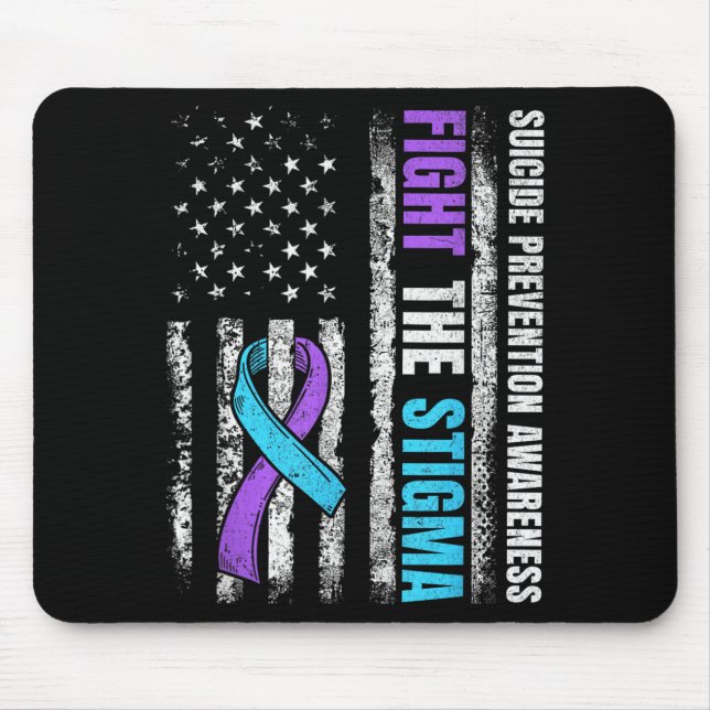 Fight The Stigma Aamerican Flag Prevention Mouse Pad (Front)