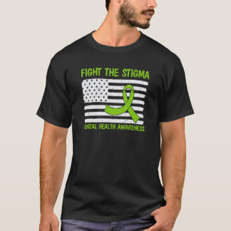 Fight The Stigma American Flag Mental Health Aware T-Shirt