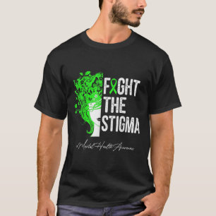 Fight The Stigma Green Hair Ribbon Mental Health A T-Shirt