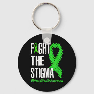 Fight The Stigma Green Ribbon Mental Health Awaren Keychain