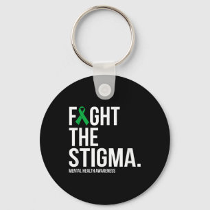 Fight The Stigma Green Ribbon Mental Health Awaren Keychain