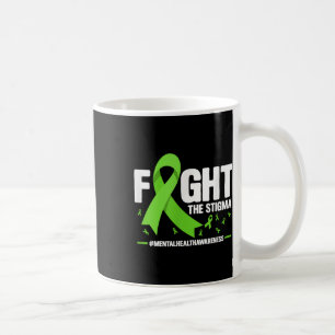 Fight The Stigma Mental Health Awareness Green Rib Coffee Mug