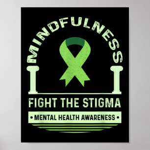 Fight The Stigma Shirt Mental Health Awareness Men Poster