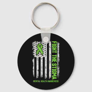 Fight The Stigma Us American Flag Mental Health Aw Keychain