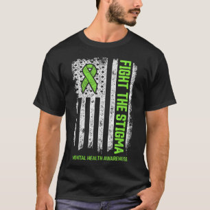 Fight The Stigma Us American Flag Mental Health Aw T-Shirt