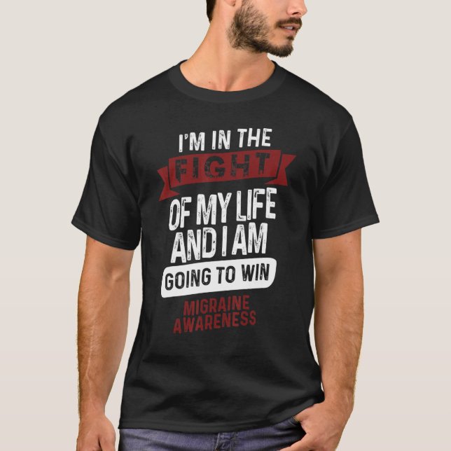 Fight to Win Migraine Awareness Supporter Ribbon T-Shirt (Front)