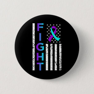 Fight USA Flag Happy Suicide Awareness Support Gra 2 Inch Round Button