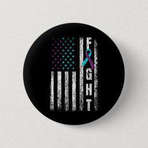 Fight Usa Flag Happy Suicide Prevention Awareness 2 Inch Round Button