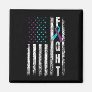 Fight Usa Flag Happy Suicide Prevention Awareness  Magnet