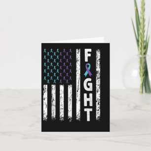 Fight Usa Flag - Suicide Prevention Awareness Ribb Card