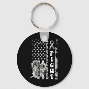 Fight Usa Flag Sunflower Christian Burgundy Brain Keychain