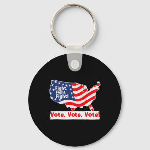 Fight Vote For Trump Presidential Election  Keychain